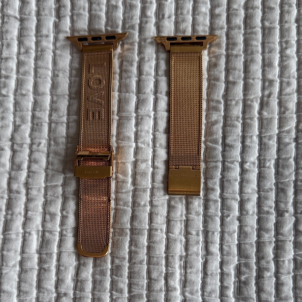 Fossil Rose Gold Mesh Stainless Steel Smartwatch Band